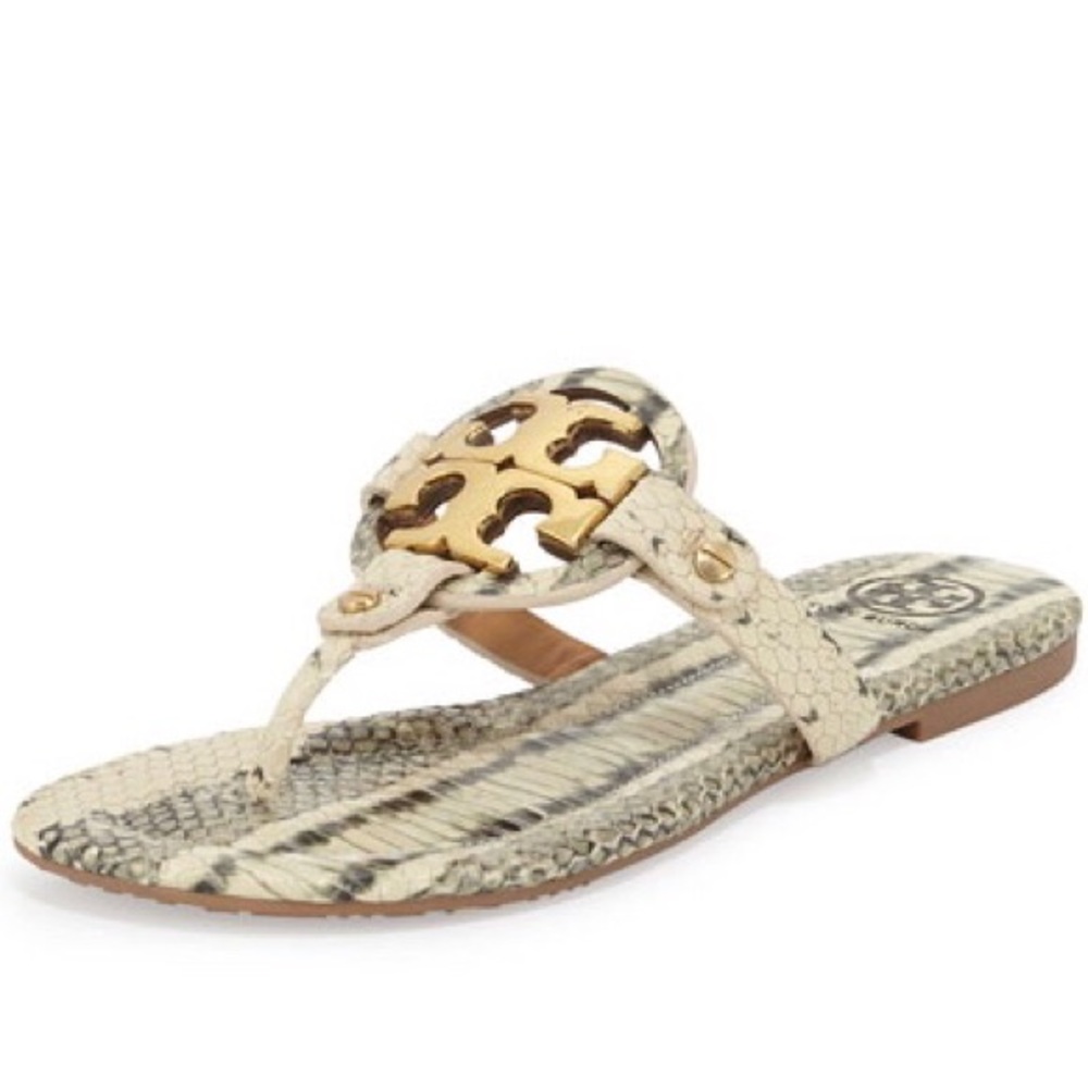 Tory Burch Miller 2 Snake Print Sandals - Picture 1 of 6